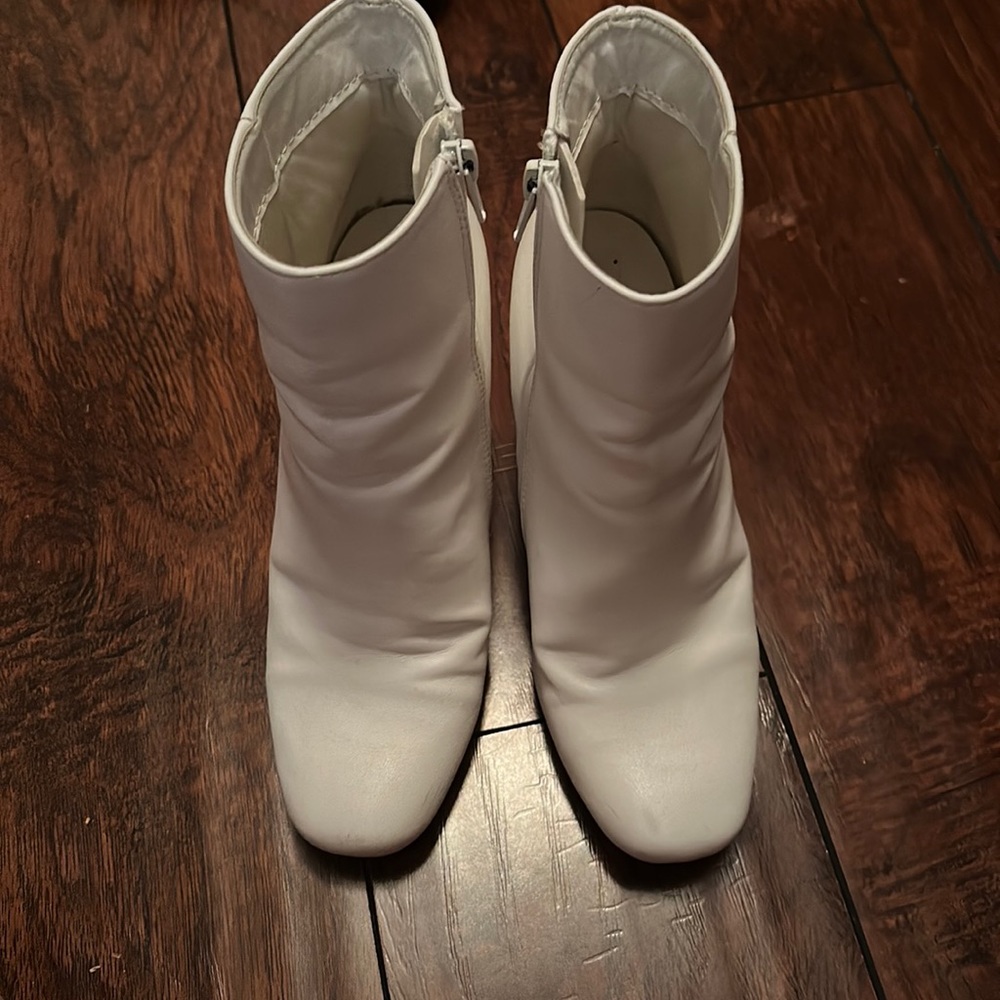 White heeled boots
